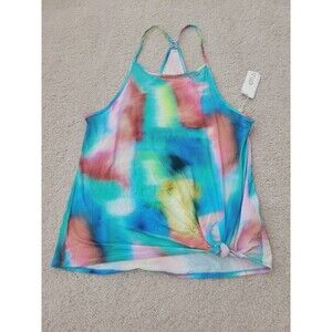 NWT Citrus Swim Top Tank Cover Tie Dye Women's Large Tropical Athleisure